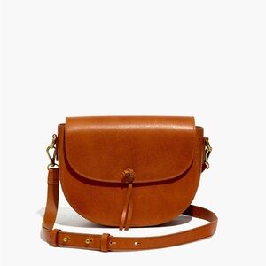 Madewell The Elsewhere Tie Saddlebag in Leather